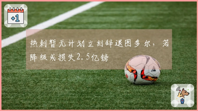 热刺暂无计划立刻辞退图多尔，若降级或损失2.5亿镑